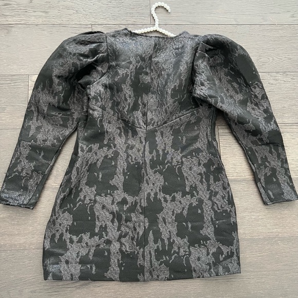 H&M Womens Black Jacquard Dress sz Large - Picture 14 of 16
